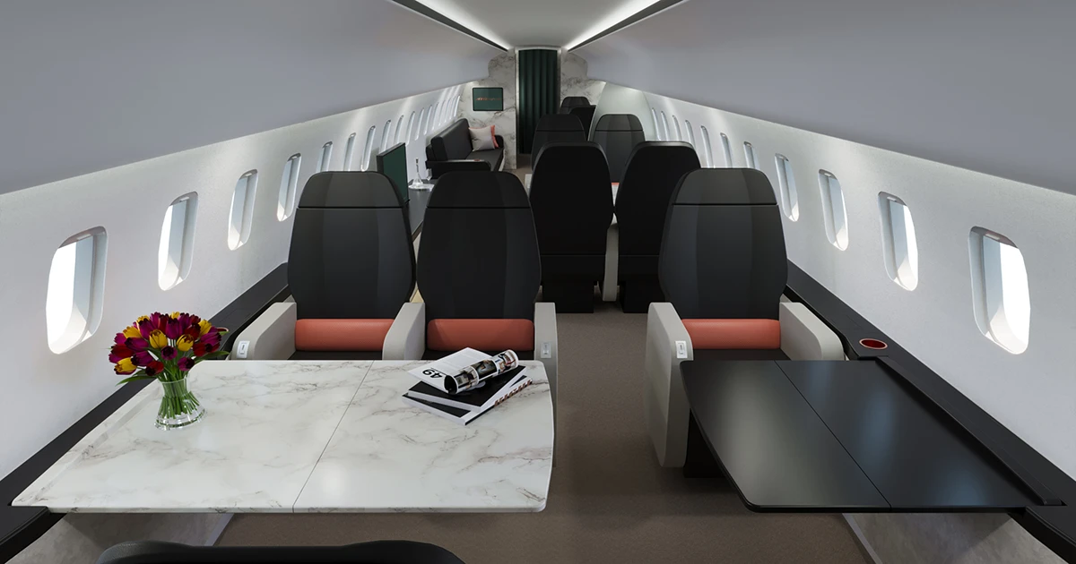 Cabina Bespoke VIP de ATR. Foto: ATR