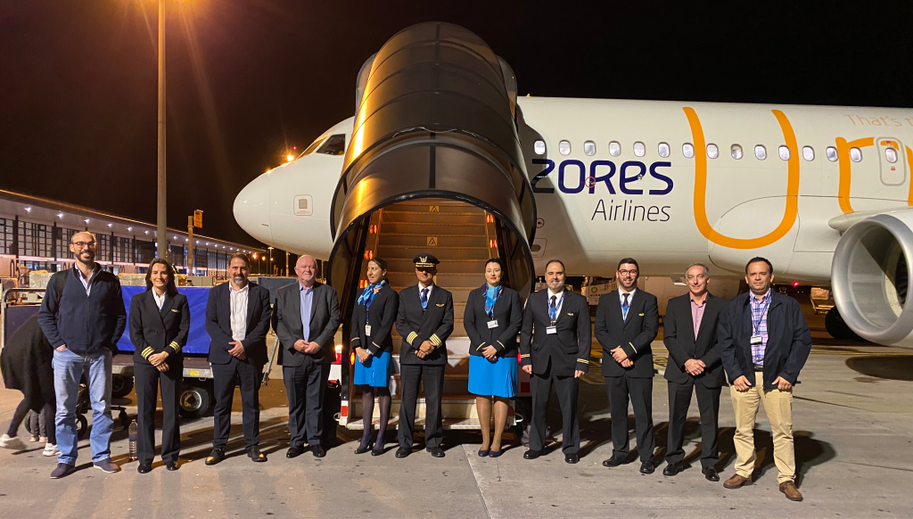 Foto de grupo a la llegada a Ponta Delgada. Foto: Azores Airlines