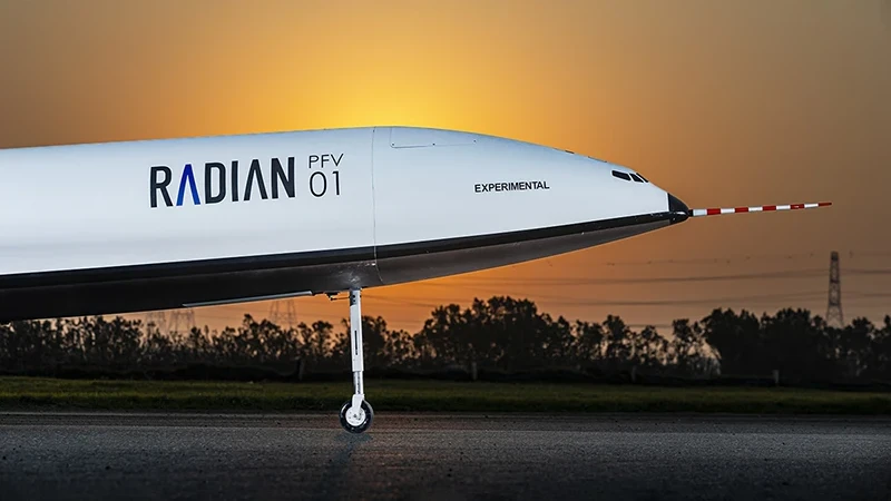 El prototipo PFV01 de Radian Aerospace durante las en tierra de su primer prototipo de avin espacial reutilizable.