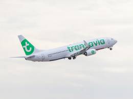 Aeronave de Transavia France en vuelo.