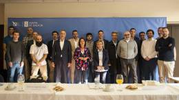 : La directora de la Agencia Gallega de Innovacin, Patricia Argerey, junto a los representantes de los 11 proyectos que impulsar Business Factory Aero.