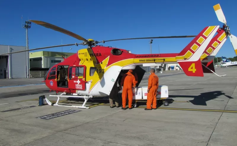 Helicptero medicalizado Airbus H-145. 