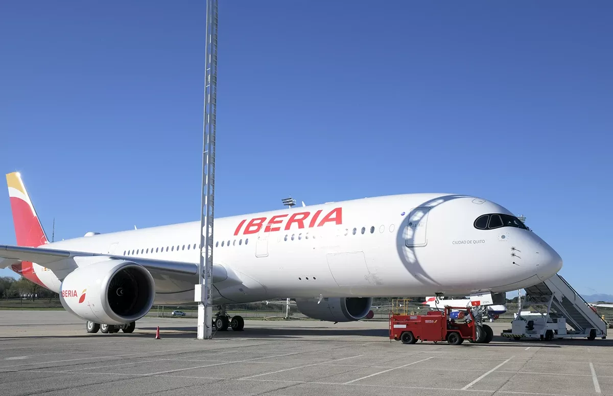 Avin A350 Next de Iberia bautizado como Ciudad de Quito. Foto: Iberia.