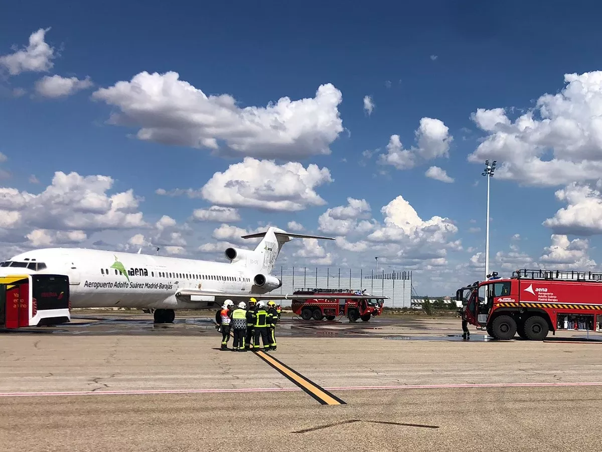 Simulacro general de emergencia aeronutica en el Aeropuerto Madrid-Barajas. Foto: Aena