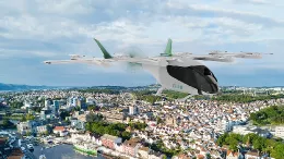 Recreacin del vuelo del eVTOL de EVE. Foto: Eve Air Mobility