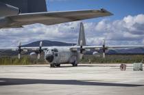 Uno de los Hercules que pertenecieron al Ejrcito del Aire y del Espacio, estacionado en el aerdromo de Garray (foto Diario de Soria).