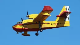 Uno de los veteranos CL-215T del Ejrcito del Aire y del Espacio que se ha vendido a Bridger Aerospace. Foto: Julio Maz Gutirrez.