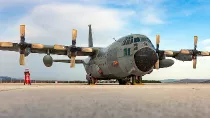 Uno de los Hercules tras su llegada a Garray. Foto Ejrcito del Aire