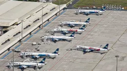 Aviones de Azul en el Aeropuerto de Viracopos, en Campinas (So Paulo).