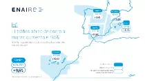 Foto 1: Mapa con los vuelos gestionados por Enaire de enero a marzo de 2024. Infografa: Enaire