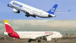 Aviones de Air Europa e Iberia.