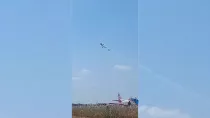 Momento del accidente areo en el Beja AirShow en Portugal.