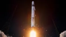 Imagen creada por ordenador del futuro cohete espacial Miura 5.