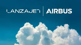 Imagen los logos de Lanzajet y Airbus.