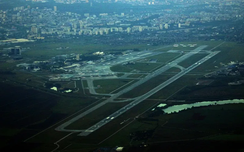 Vista area del Aeropuerto de Sofia