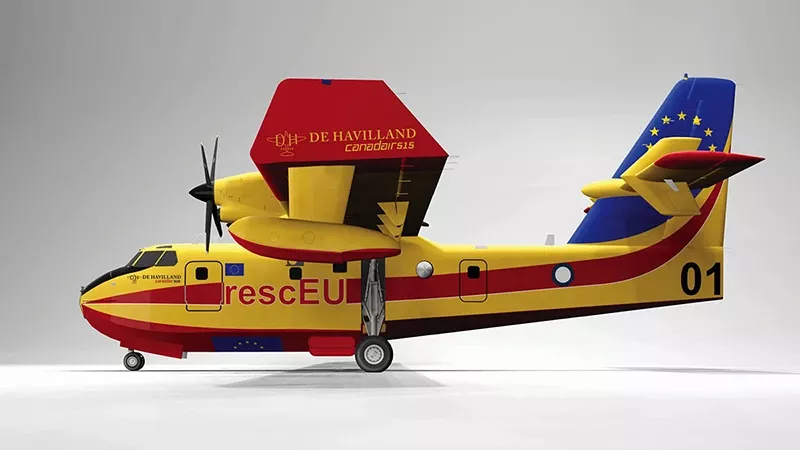 De Havilland Canadair 515 con la inscripcin rescUE. Foto: Havilland Canada