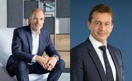 Lars Wagner que ser nuevo consejero delegado de Aviacin Comercial de Airbus (Izquierda) y el consejero delegado de Airbus, Guillaume Faury.