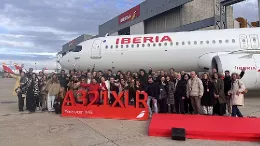 Avin A321XLR antes de iniciar su primer vuelo de largo radio con la aerolnea de lanzamiento Iberia.