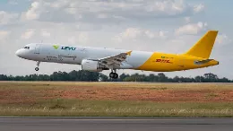 A321 convertido a carguero (P2F) de la aerolnea brasilea Levu Air Cargo aterrizando.