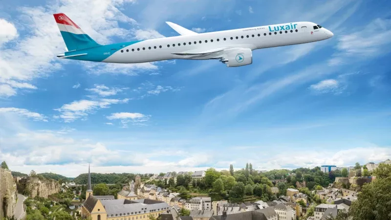 E195-E2 de Luxair. Foto: Embraer