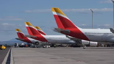 Aviones de Iberia en la T4 del aeropuerto de Madrid-Barajas. Foto: Iberia