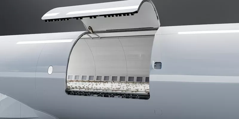 Detalle de la puerta de carga del A350 Freighter. Foto: Airbus