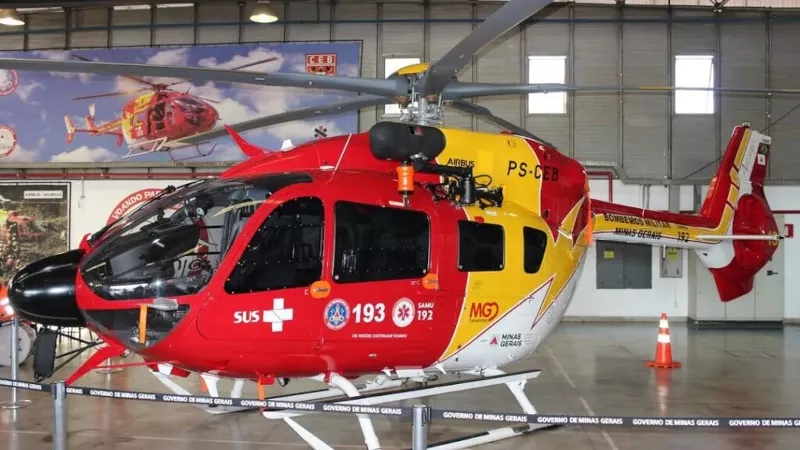 Uno de los dos nuevos helicpteros Airbus H-145 que ha recibido el Cuerpo de Bomberos Militar de Minas Gerais.